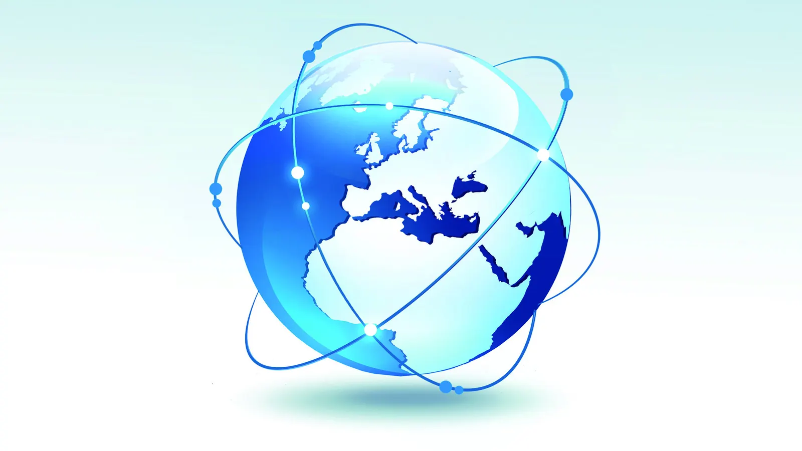 Globe surrounded by network rings