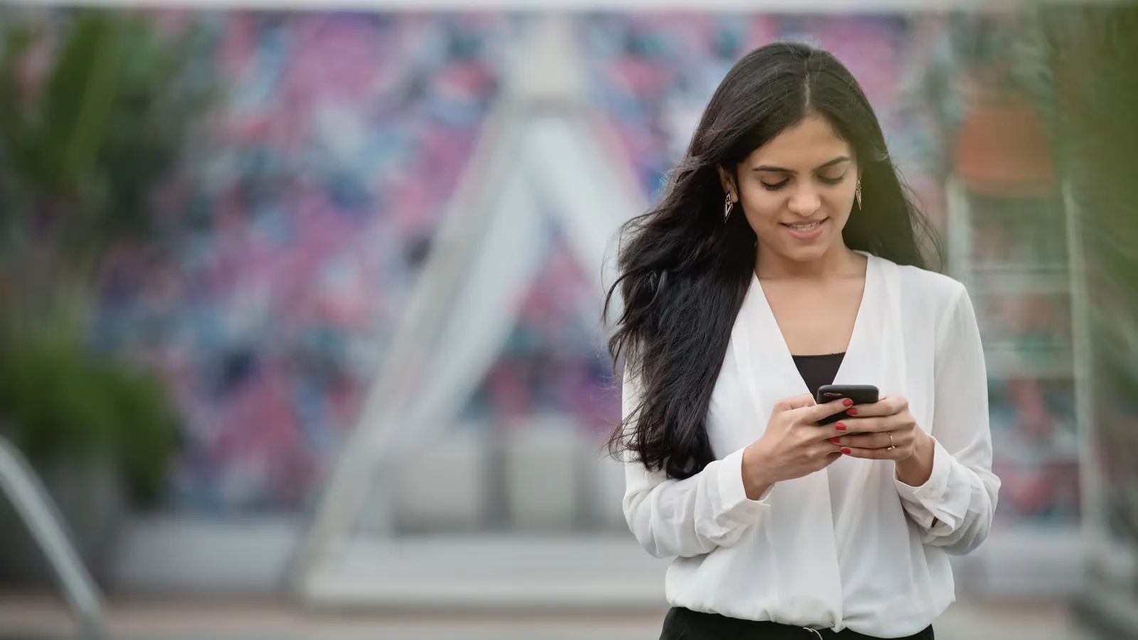 Woman using a smartphone