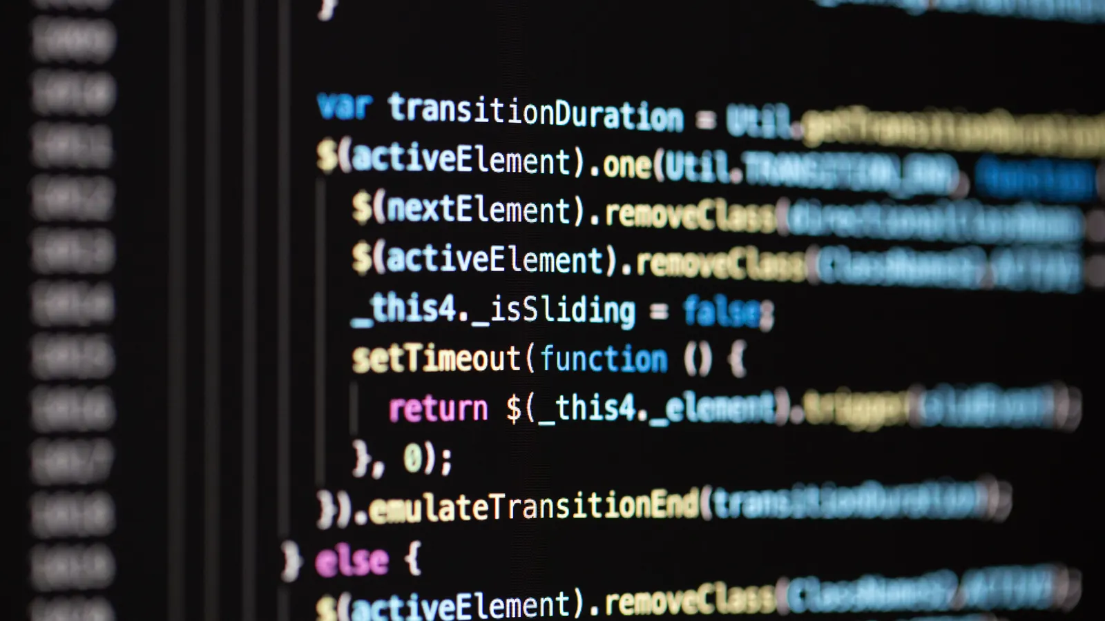JavaScript code on a dark editor screen